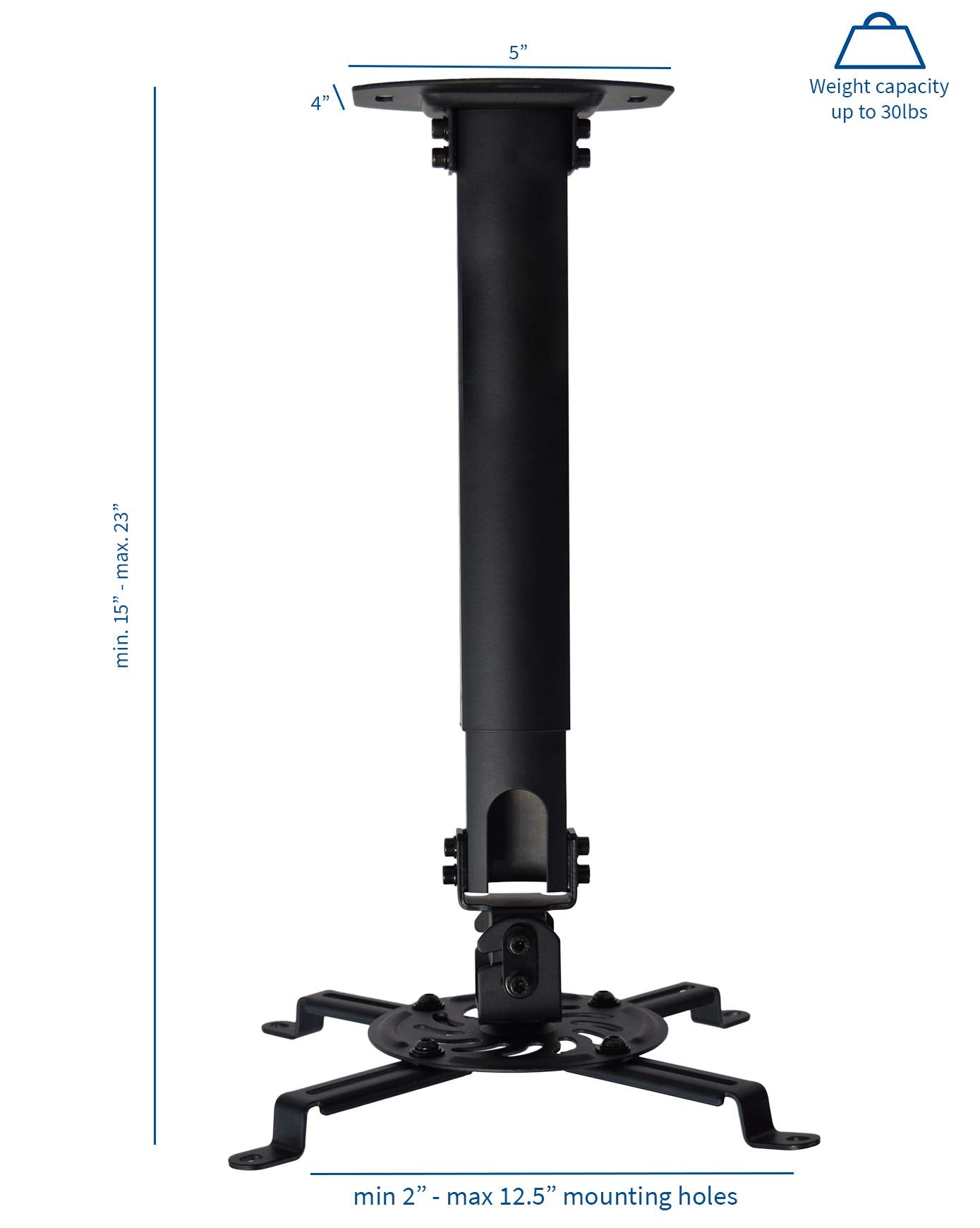 VIVO Universal Extending Ceiling Projector Mount, Height Adjustable Projection, White, MOUNT-VP02W