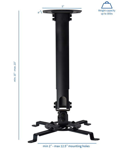 VIVO Universal Extending Ceiling Projector Mount, Height Adjustable Projection, White, MOUNT-VP02W