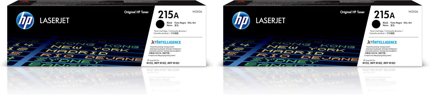 HP 215A Black Toner Cartridge Printers | Works with Printer Series: Color LaserJet Pro M155,Color LaserJet Pro MFP M182,M183 | W2310A,(Pack of 2)
