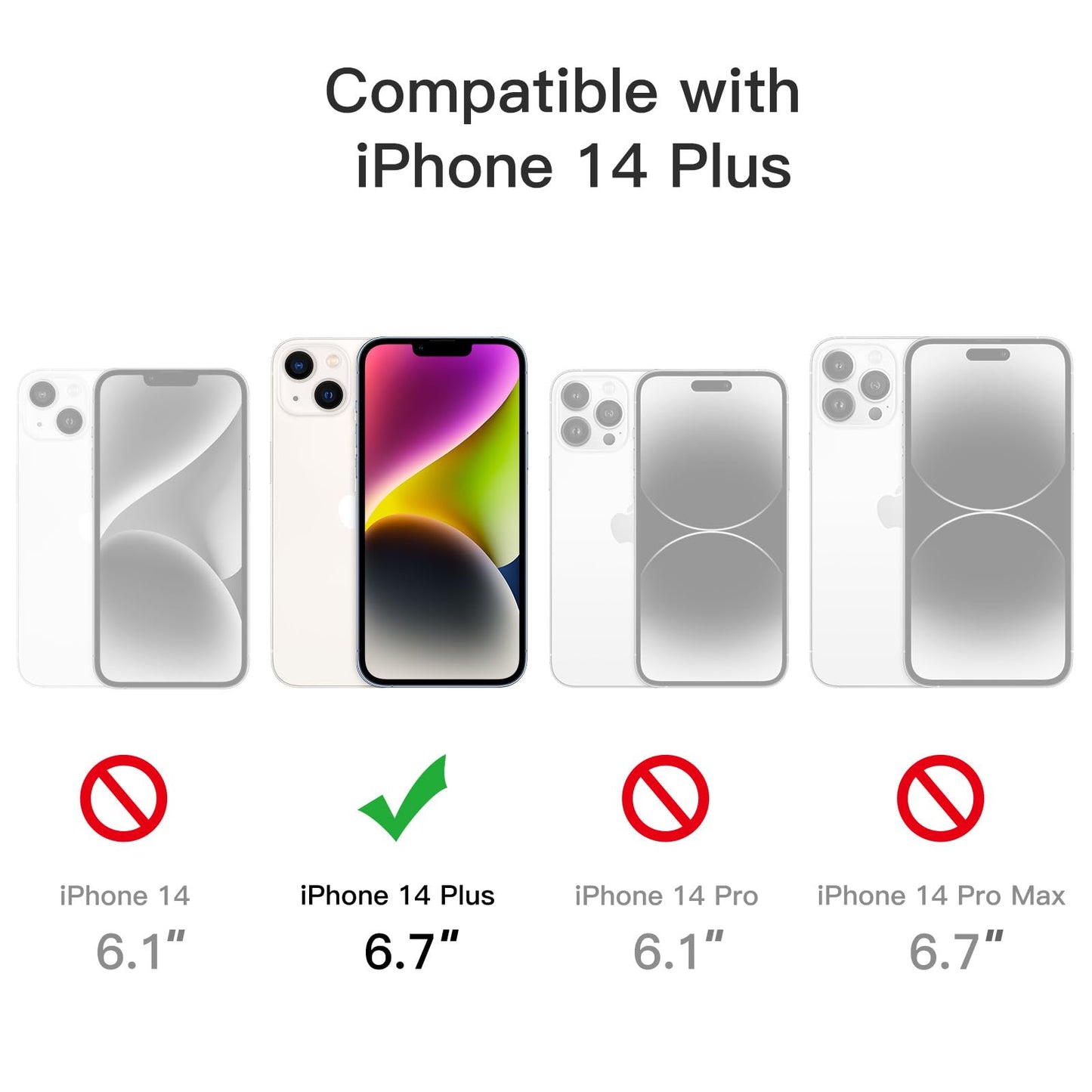 JETech Case for iPhone 14 6.1-Inch, Non-Yellowing Shockproof Phone Bumper Cover, Anti-Scratch Clear Back (Clear)