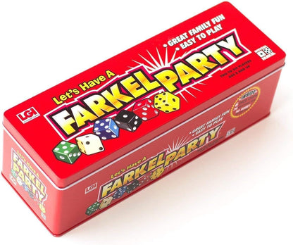 Farkel Party Classic Dice Game | Official Licensed Farkle Set | 36 Dice, 6 Cups, Score Sheets & Storage Tin | Travel Dice Game for Family Game Night | 2+ Players, Ages 8+
