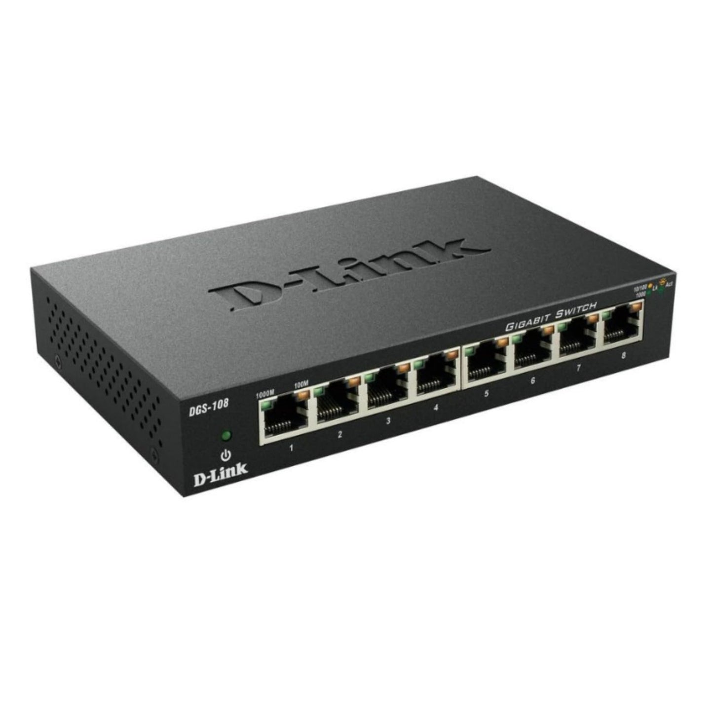 D-Link Ethernet Switch, 5 Port Gigabit Unmanaged Metal Desktop Plug and Play Compact (DGS-105),Black