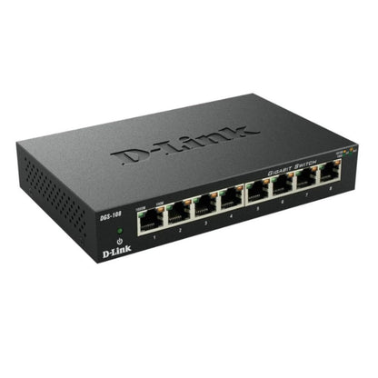 D-Link Ethernet Switch, 5 Port Gigabit Unmanaged Metal Desktop Plug and Play Compact (DGS-105),Black