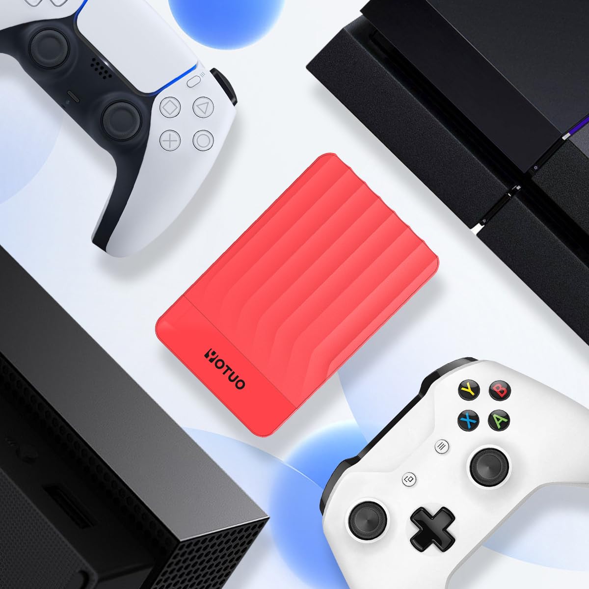 YOTUO 500GB External Hard Drive, Portable Storage Expansion HDD, USB 3.0 & USB-C for PC, Mac, Desktop, Laptop, Smartphone, PS4, Xbox One, Xbox 360, Office & Game Black