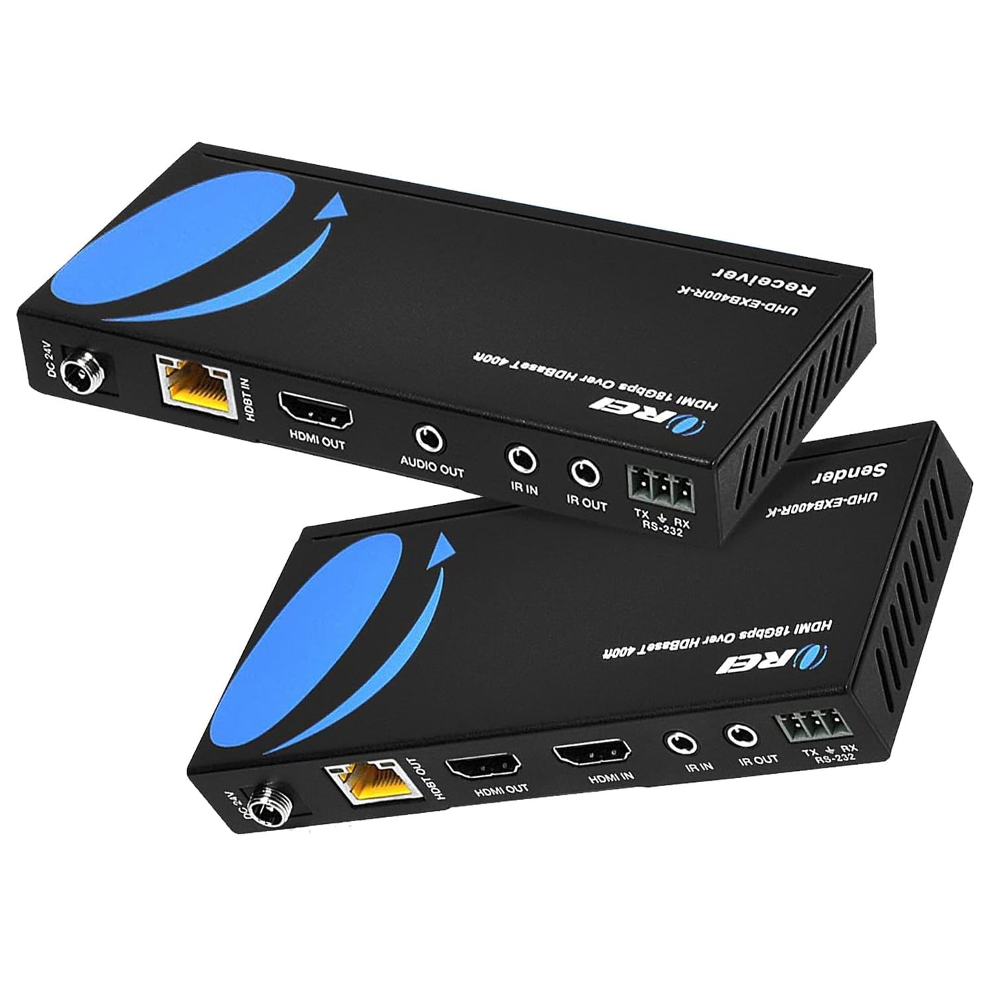 OREI 4K HDMI Extender over ethernet CAT5/CAT6/CAT7 Up To 165 Feet At 1080@60hz - HDMI 1.4 & HDCP 1.4 Compliant with One Way IR Pass Through, HDMI Loop Output & Power Over Cable
