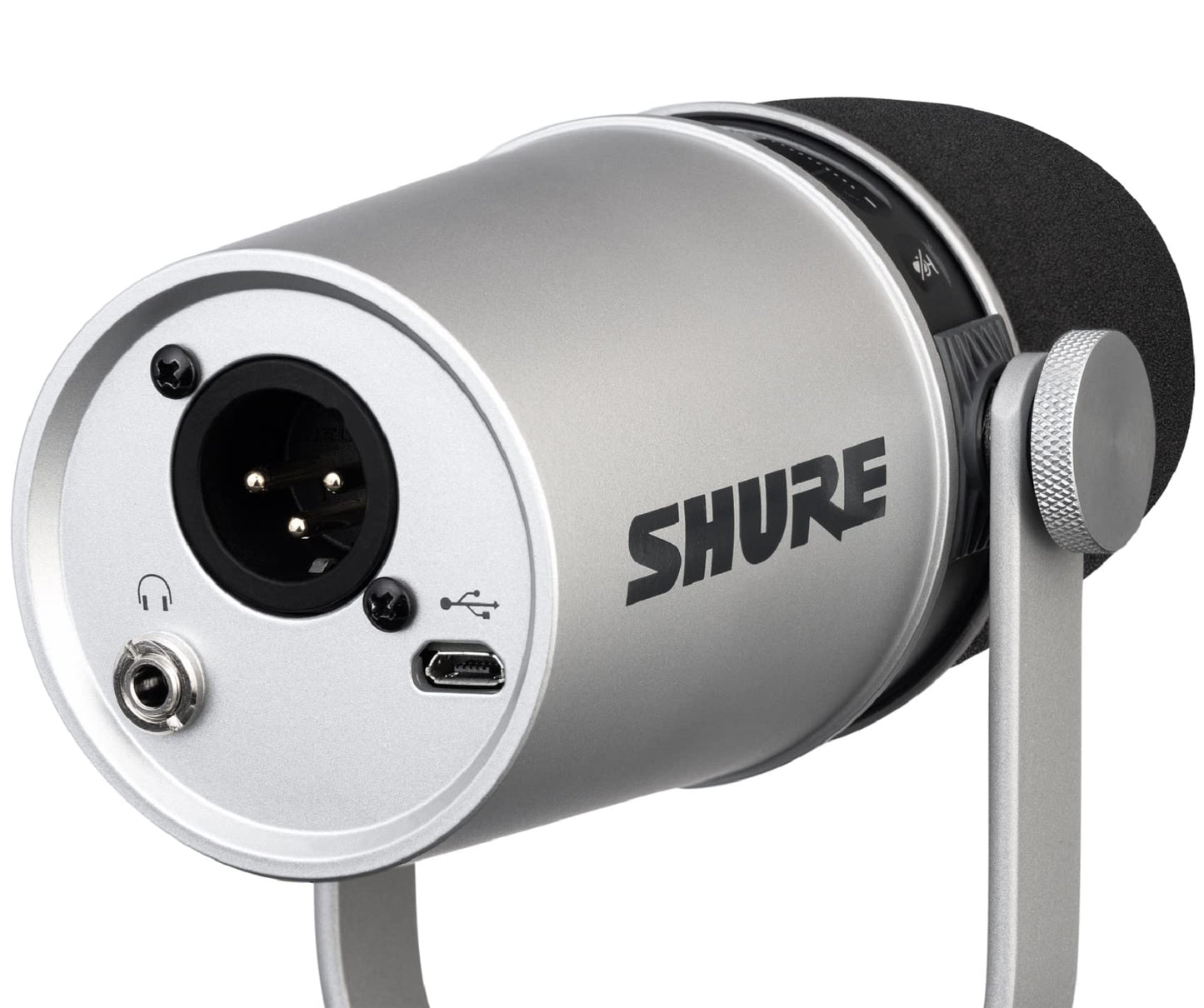 Shure MV7 USB Podcast Microphone for Podcasting, Recording, Live Streaming & Gaming, Built-in Headphone Output, All Metal USB/XLR Dynamic Mic, Voice-Isolating Technology, TeamSpeak Certified - Black