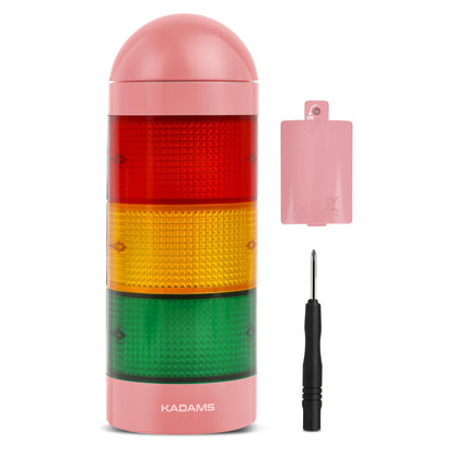 KADAMS Visual Timer for Kids with Audio Pre-Alarm - Traffic Light Alarm for Kids Toddler Teachers Classroom Home Time Management Tool 24hr Countdown Pause Memory Function