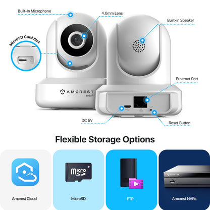 Amcrest ProHD 1080P WiFi 2MP (1920TVL) Indoor Pan/Tilt Security Wireless IP Camera IP2M-841B (Black)