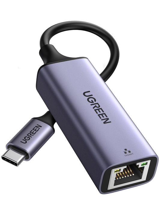 UGREEN USB C to Ethernet Adapter, Plug and Play 1Gbps Ethernet Adapter, Aluminum Case, (Thunderbolt 4/3 Compatible) to RJ45 Network Dongle, Compatible for MacBook Pro/Air, iPhone 17 Pro/Max, iPad, XPS