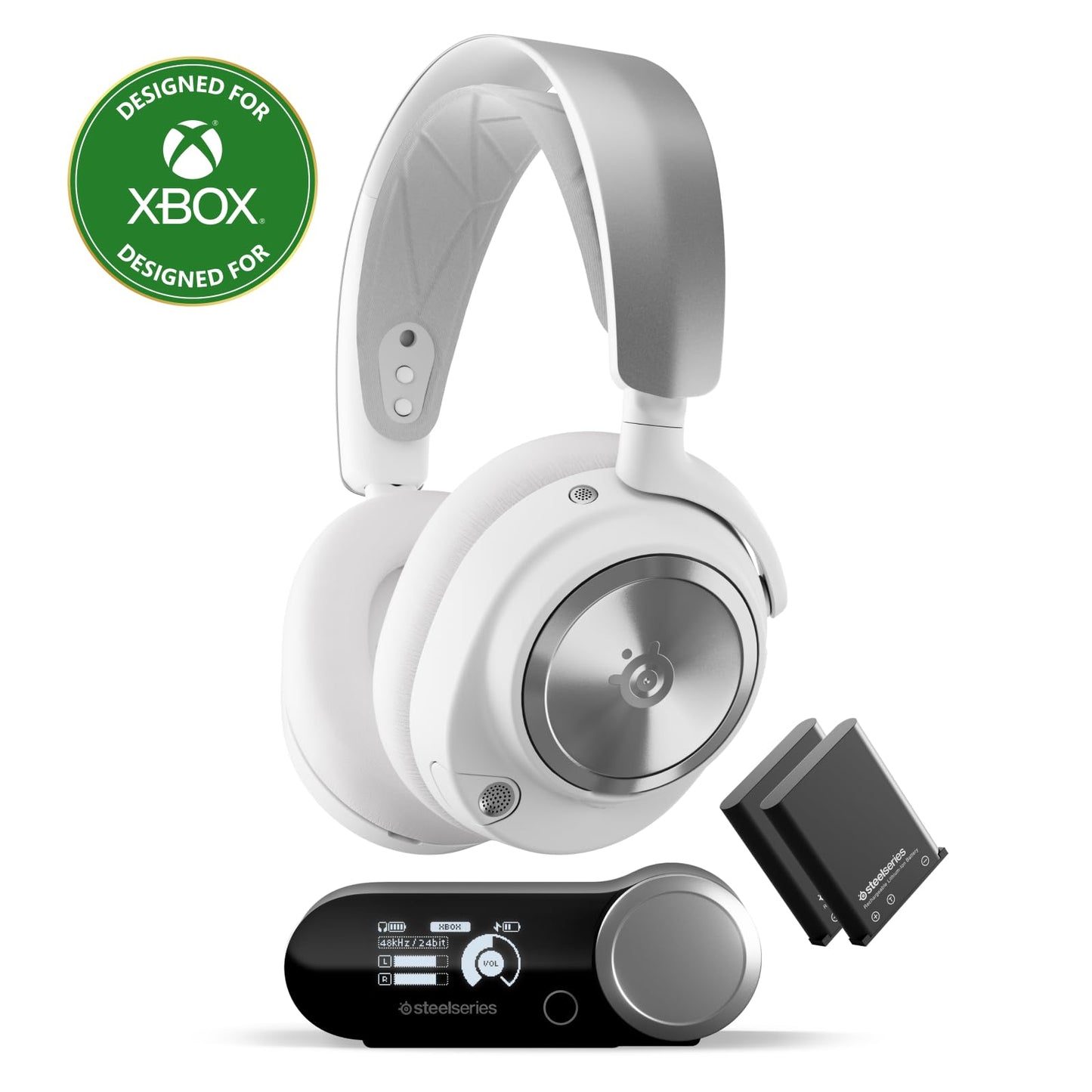SteelSeries Arctis Nova Pro Wireless Multi-System Gaming Headset - Premium Hi-Fi Drivers - Active Noise Cancellation - Infinity Power System - ClearCast Gen 2 Mic - PC, PS5, PS4, Switch, Mobile