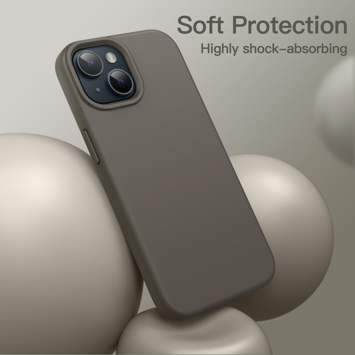 JETech Silicone Case for iPhone 15 Pro Max 6.7-Inch, Silky-Soft Touch Full-Body Protective Phone Case, Shockproof Cover (Black)
