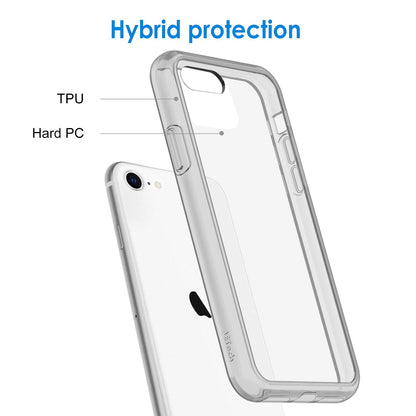 JETech Case for iPhone SE 3/2 (2022/2020 Edition), iPhone 8 and iPhone 7, 4.7-Inch, Non-Yellowing Shockproof Phone Bumper Cover, Anti-Scratch Clear Back (Clear)