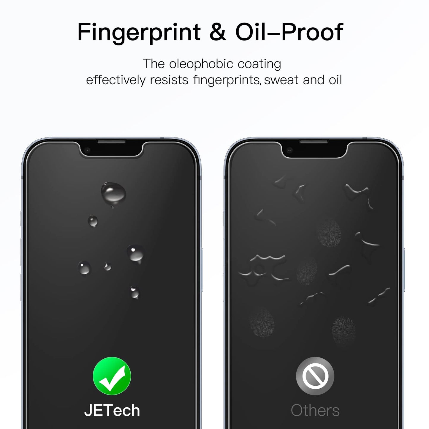 JETech Screen Protector for iPhone 17e (2026) / iPhone 16e / iPhone 14, Tempered Glass Film, 6.1-Inch Display, 3-Pack