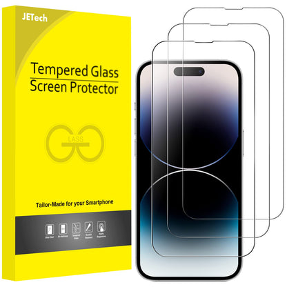 JETech Screen Protector for iPhone 17e (2026) / iPhone 16e / iPhone 14, Tempered Glass Film, 6.1-Inch Display, 3-Pack