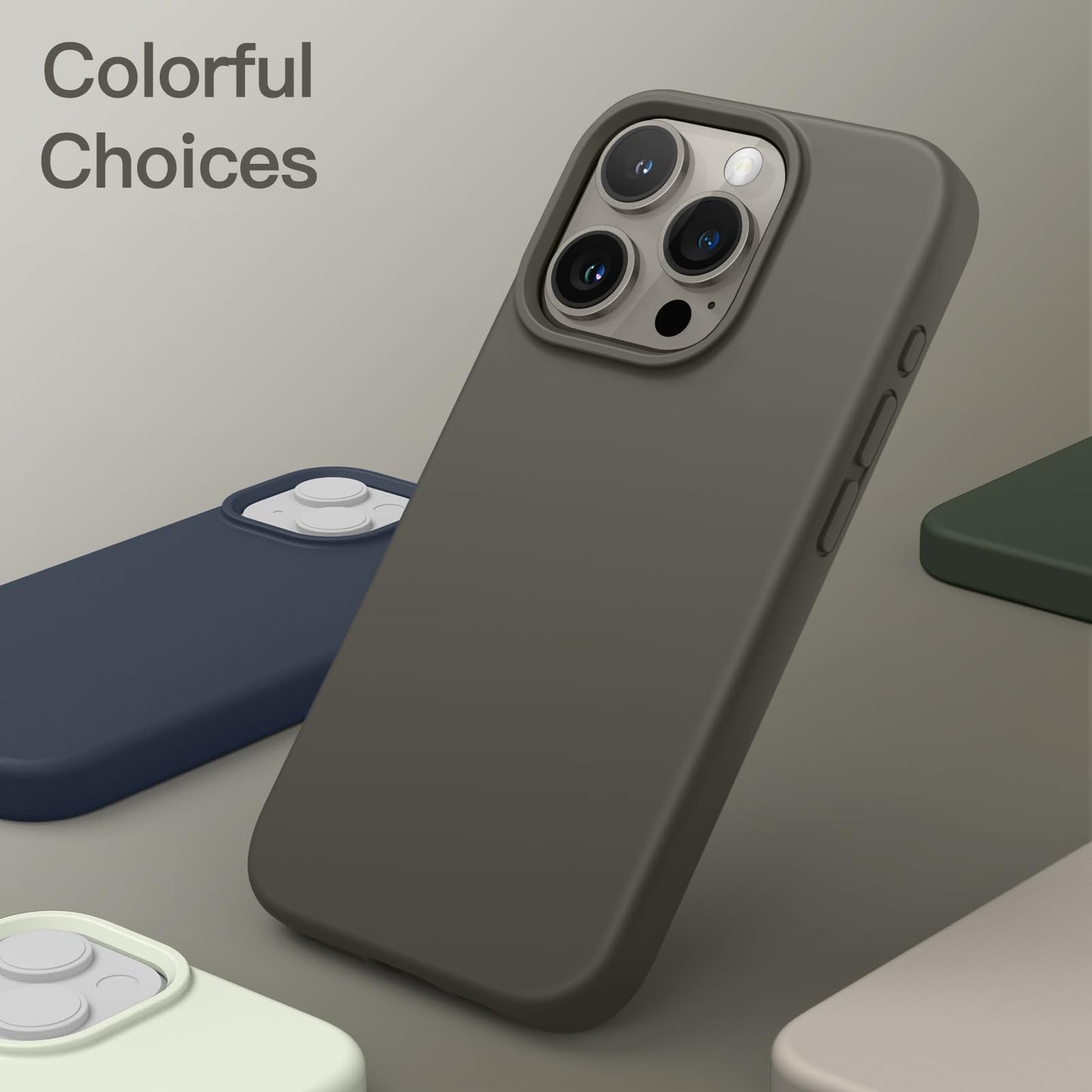 JETech Silicone Case for iPhone 15 Pro Max 6.7-Inch, Silky-Soft Touch Full-Body Protective Phone Case, Shockproof Cover (Black)