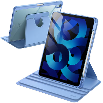 JETech Rotating Case ONLY for iPad Air 11-Inch M4/M3/M2 (2026/2025/2024), iPad Air 5/4 (2022/2020 5th/4th Generation 10.9-Inch), 360 Degree Rotation Protective Stand Cover Clear Back (Purple)