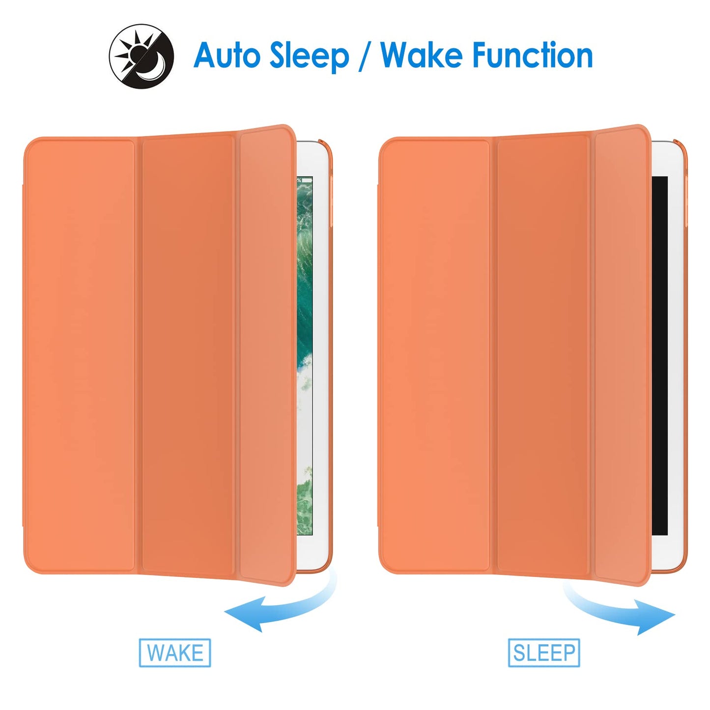 JETech Case for iPad (9.7-Inch, 2018/2017 Model, 6th/5th Generation), Smart Cover Auto Wake/Sleep (Black)