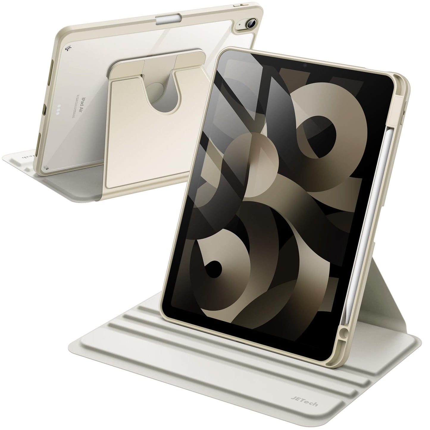 JETech Rotating Case ONLY for iPad Air 11-Inch M4/M3/M2 (2026/2025/2024), iPad Air 5/4 (2022/2020 5th/4th Generation 10.9-Inch), 360 Degree Rotation Protective Stand Cover Clear Back (Purple)