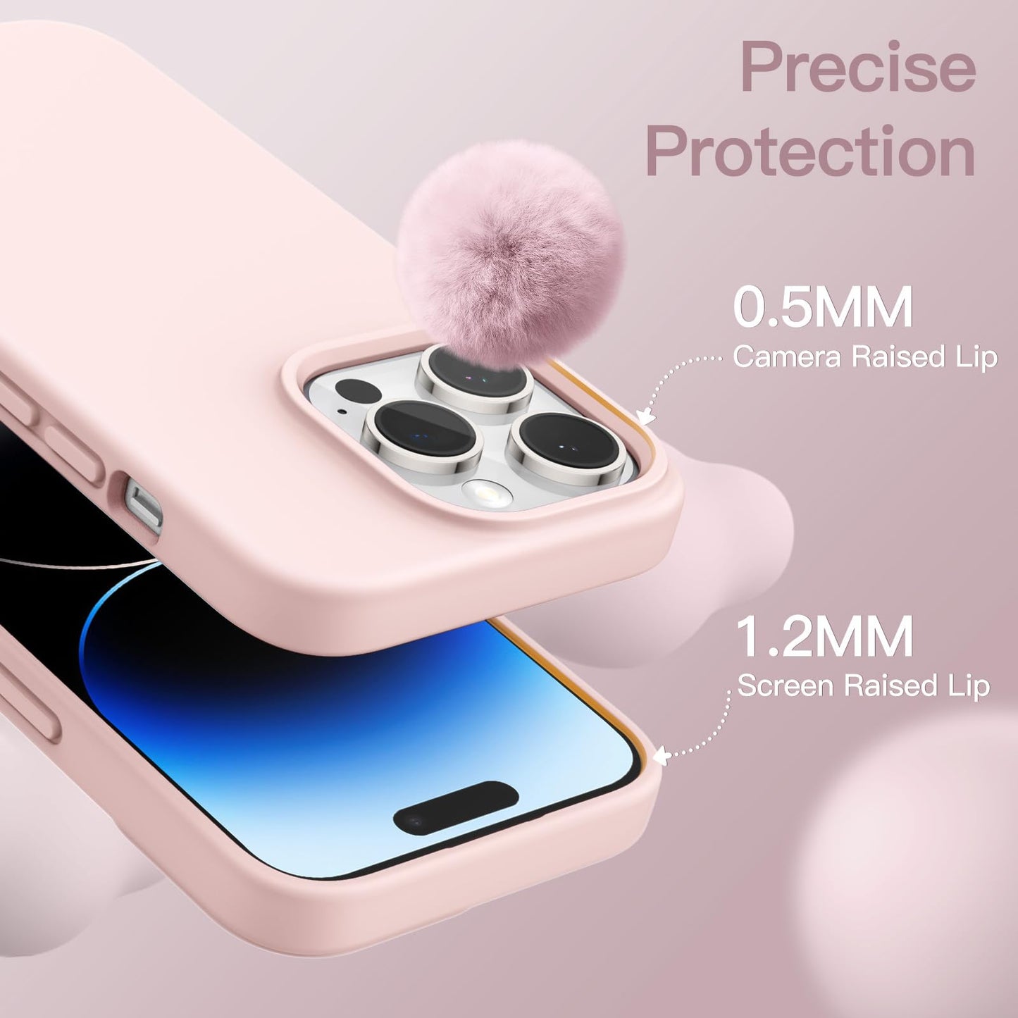 JETech Silicone Case for iPhone 14 6.1-Inch, Silky-Soft Touch Full-Body Protective Phone Case, Shockproof Cover with Microfiber Lining (Black)