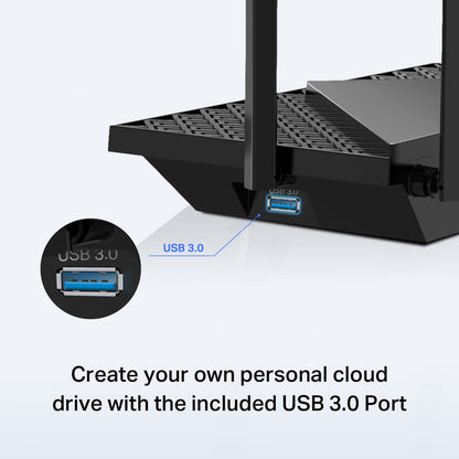 TP-Link AX3000 WiFi 6 Router (Archer AX55 Pro) - Multi Gigabit Wireless Internet, 2 x 2.5 Gbps Ports, Dual Band, VPN Router, OFDMA, MU-MIMO, USB 3.0, WPA3, Compatible with Alexa