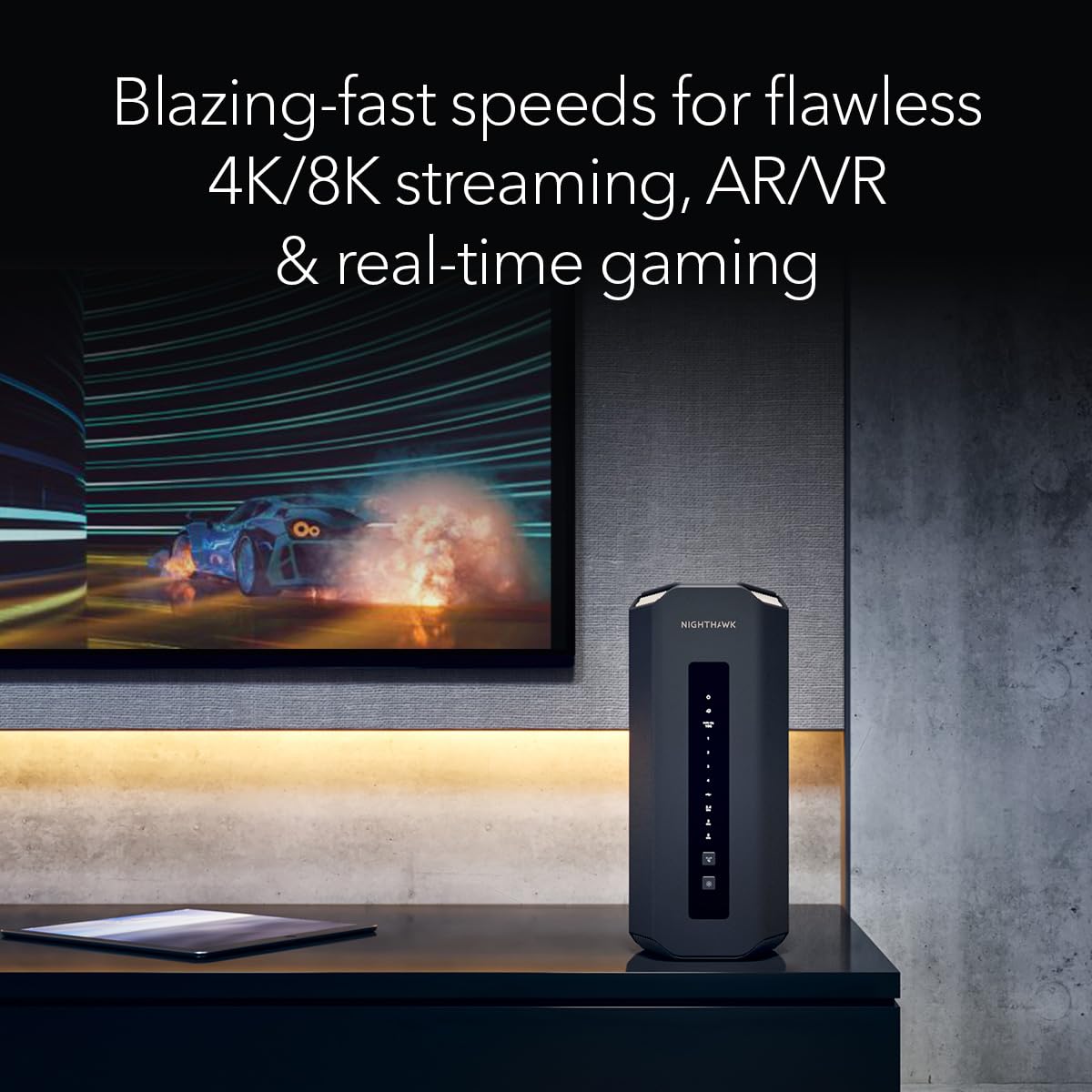 NETGEAR Nighthawk Dual-Band WiFi 7 Router (RS100) – Router Only, BE3600 Wireless Speed (up to 3.6 Gbps) - Covers up to 2,000 sq. ft., 50 Devices – 2.5 Gig Internet Port - Free Expert Help
