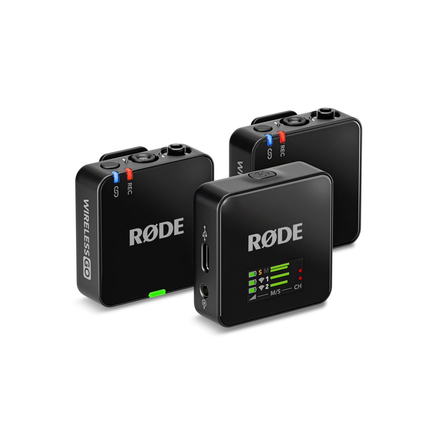 RØDE Wireless GO II Ultra-compact Dual-channel Wireless Microphone System with Built-in Microphones, On-board Recording and 200m Range for Filmmaking, Interviews and Content Creation