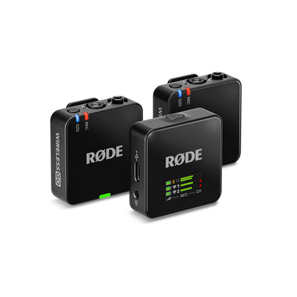 RØDE Wireless GO II Ultra-compact Dual-channel Wireless Microphone System with Built-in Microphones, On-board Recording and 200m Range for Filmmaking, Interviews and Content Creation