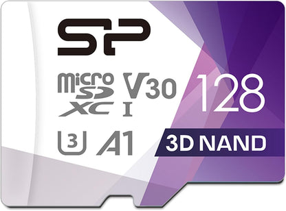 Silicon Power 128GB Micro SD Card U3 SDXC Up to 100MB/s High Speed Memory Card for Cams, DJI Pocket and Drones