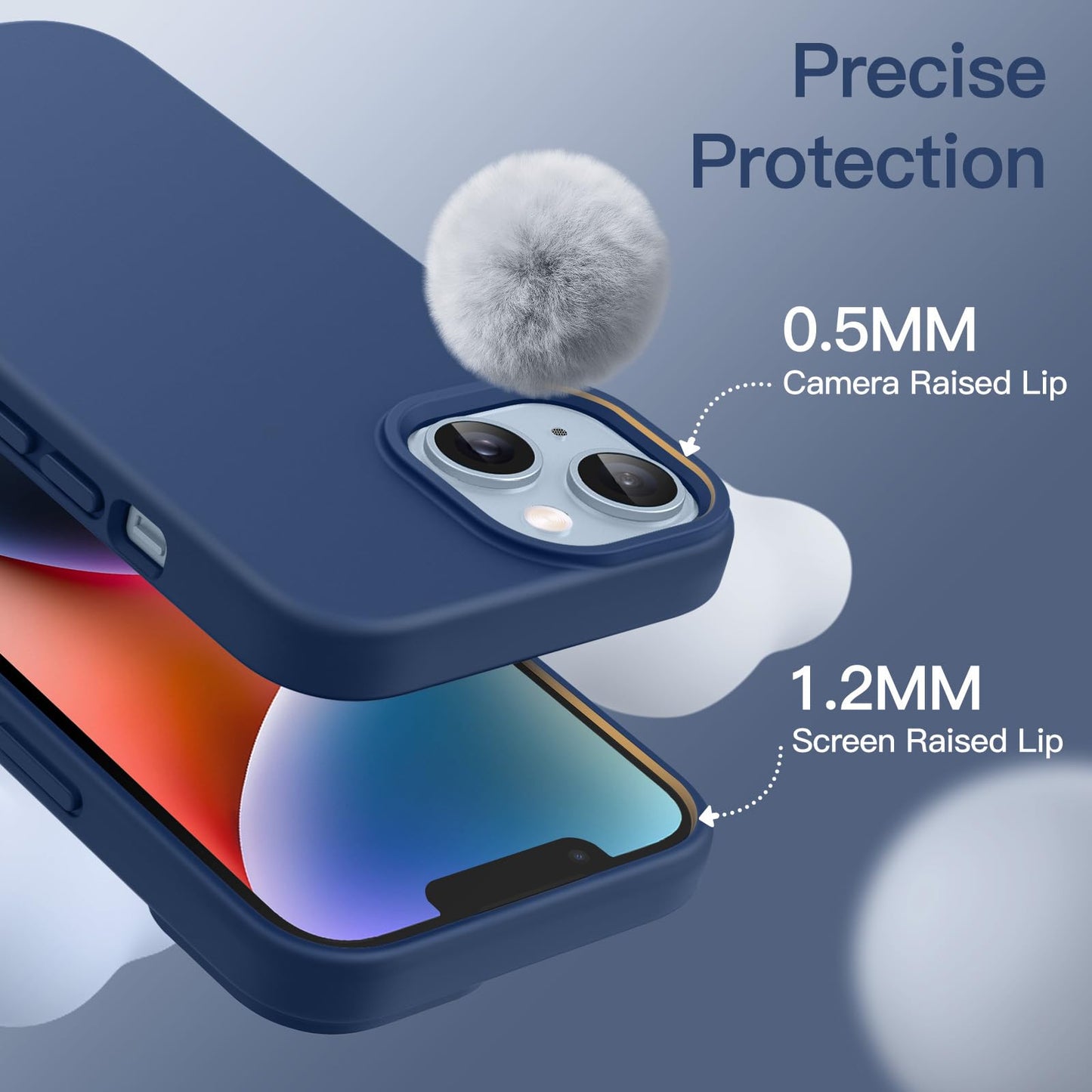 JETech Silicone Case for iPhone 14 6.1-Inch, Silky-Soft Touch Full-Body Protective Phone Case, Shockproof Cover with Microfiber Lining (Black)