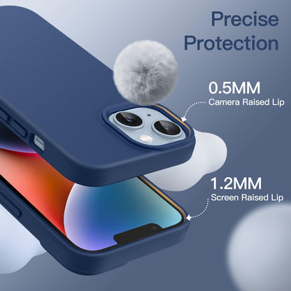 JETech Silicone Case for iPhone 14 6.1-Inch, Silky-Soft Touch Full-Body Protective Phone Case, Shockproof Cover with Microfiber Lining (Black)