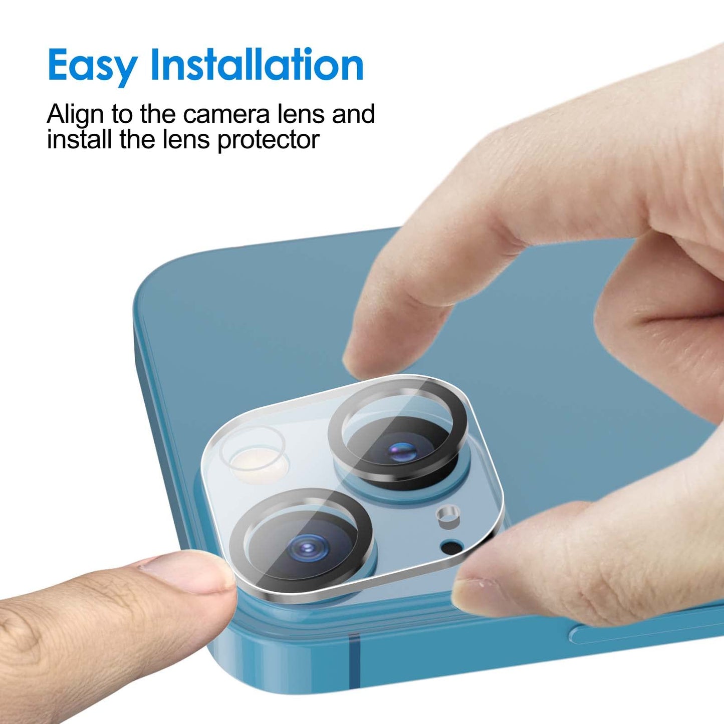 JETech Camera Lens Protector for iPhone 13 6.1-Inch and iPhone 13 mini 5.4-Inch, 9H Tempered Glass, HD Clear, Anti-Scratch, Case Friendly, Does Not Affect Night Shots, 3-Pack