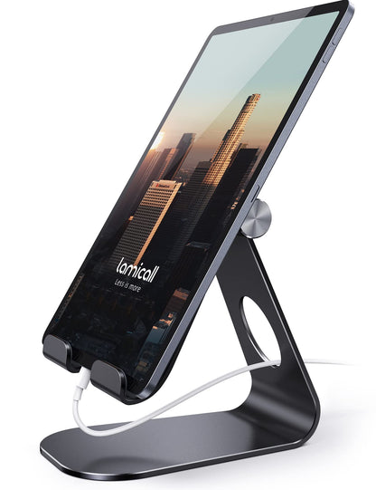 Lamicall S1 Tablet Stand, Adjustable Tablet Holder - Desktop Stand Dock Holder for 4-13" Tablet, iPad Pro 11, 9.7, 10.5, 12.9 Air Mini, Kindle, Tab, Switch, Viral Podcast Video Office Desk Accessories