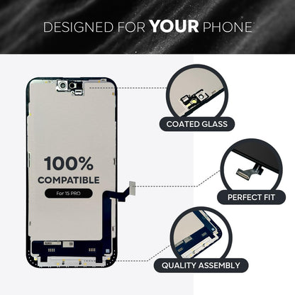 Compatible with iPhone XR Premium LCD Screen Replacement 6.1 inch (Model A1984, A2105, A2106, A2108) High Resolution Display digitizer Assembly Touch Screen