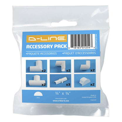 D-Line Cable Raceway On-Wall Cord Cover | 1D3015W | Surface Mount Electrical Channel to Hide and Conceal Cords, Cables, and Wires | White, Paintable