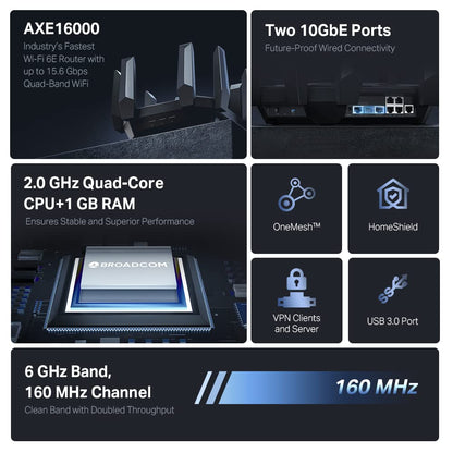 TP-Link Tri-Band AXE5400 Wi-Fi 6E Gaming Router Archer GXE75 | 6-Stream 5.4 Gbps | 1×2.5G + 4×1G Ports, USB 3.0 | Exclusive Acceleration, Gaming Port & Panel, RGB Lighting | EasyMesh, HomeShield