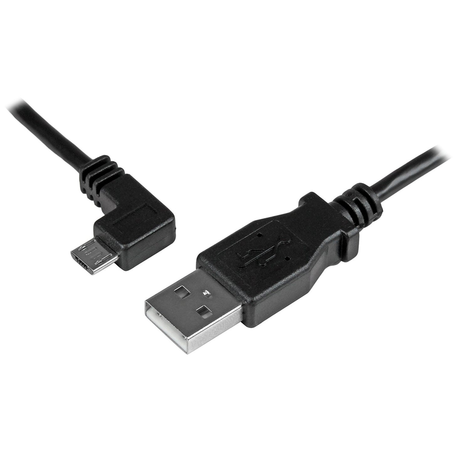 StarTech.com 1m Micro USB Cable Cord - A to Up Angle Micro B - Up Angled Micro USB Cable - 1x USB A (M), 1x USB Micro B (M) - Black (USBAUB1MU)