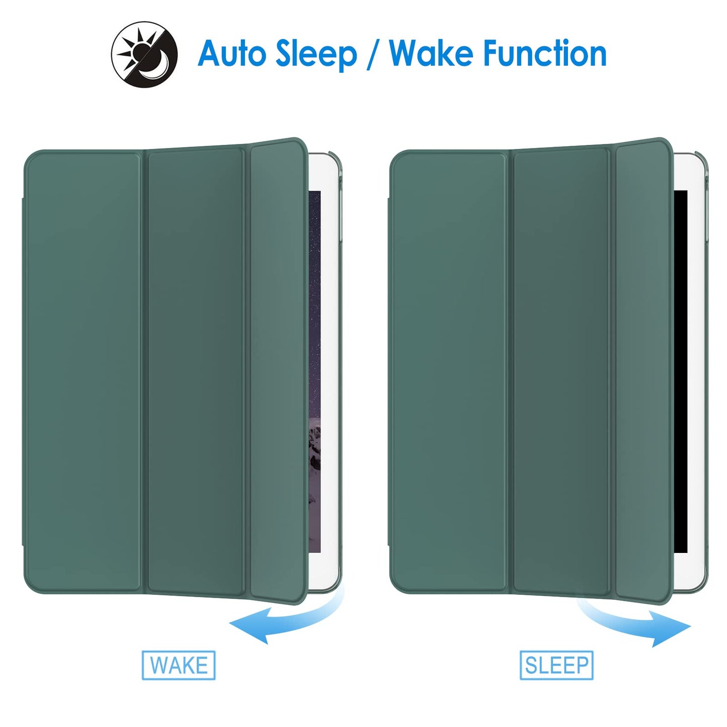 JETech Case for iPad Air 2 (2nd Generation), Smart Cover Auto Wake/Sleep (Black)