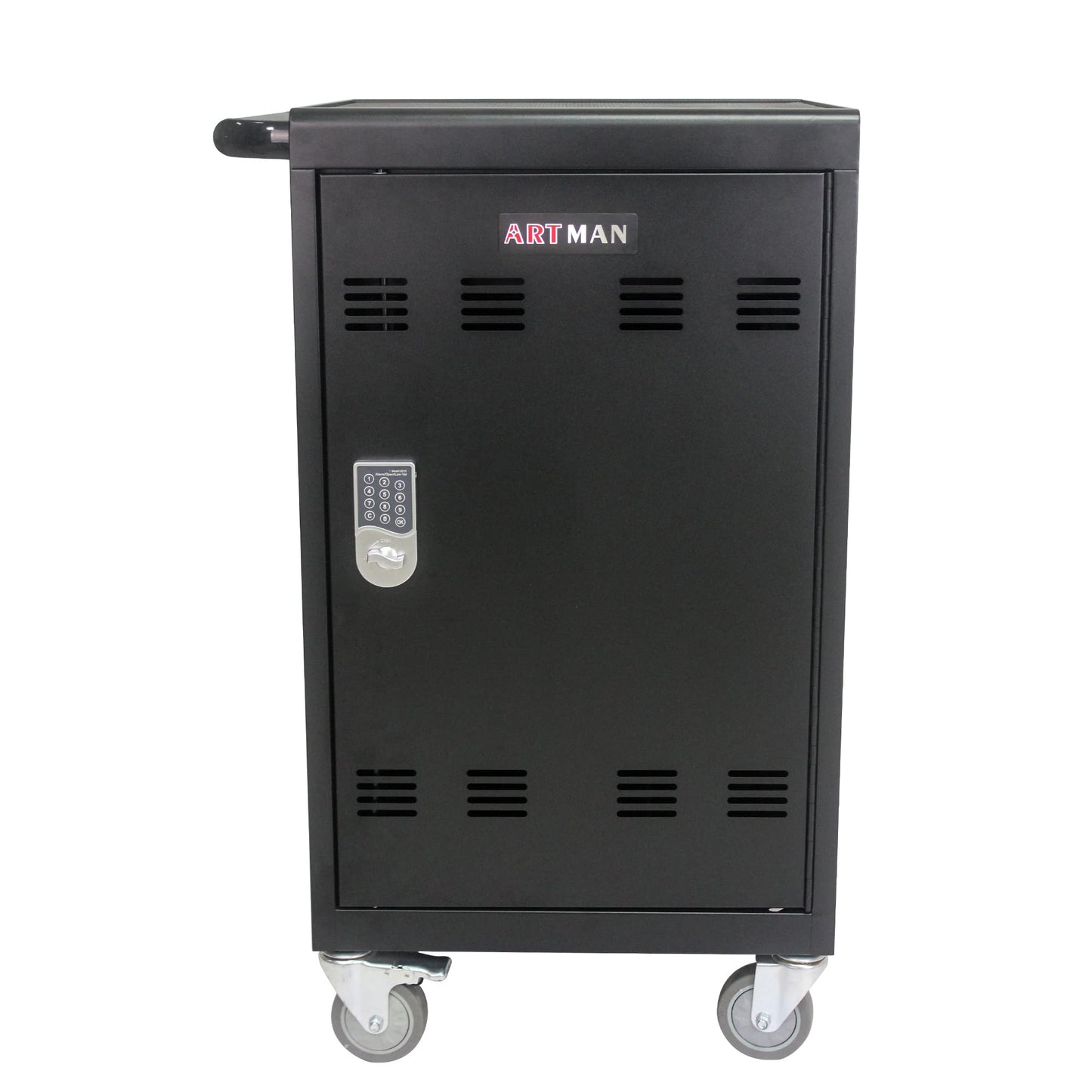 35 Device Mobile Charging Cart, Chromebooks and Laptop Computers, Locking Charging Station with Lock & Key for The Front Back Door, Surge Protection