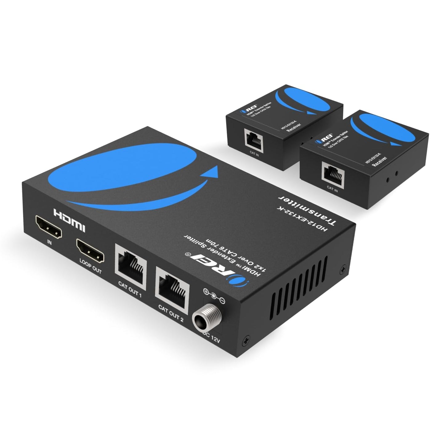 OREI 4K 4x4 HDMI Extender Matrix - UltraHD 4K @ 60Hz 4:4:4 Over Single CAT5e/6/7 Cable with HDR Switcher & IR Control, RS-232 - Up to 230 Ft - 1080P Downscale - 4 x Loop Out - 4 Receivers Included