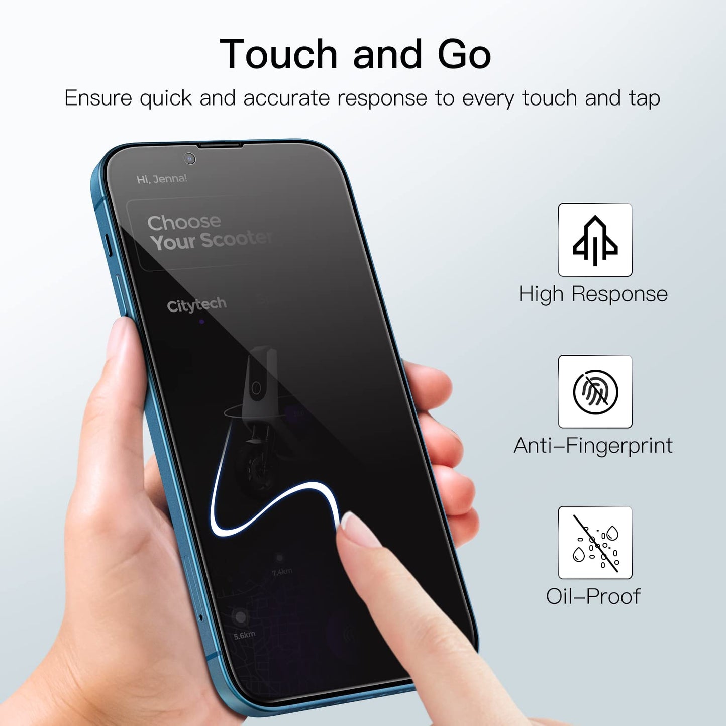 JETech Privacy Full Coverage Screen Protector for iPhone 14 Pro Max 6.7-Inch, Anti-Spy Tempered Glass Film, Edge to Edge Protection Case-Friendly, 2-Pack