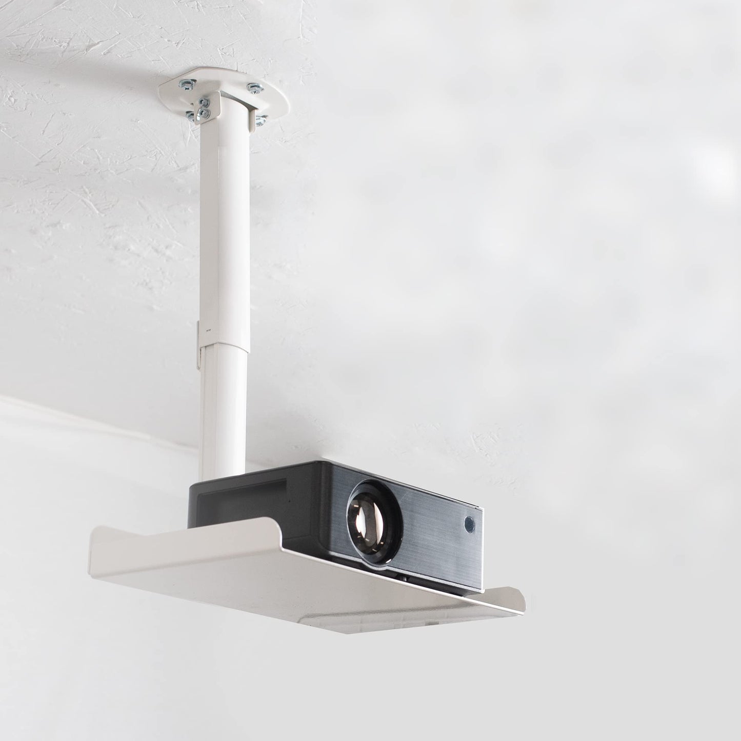 VIVO Universal Extending Ceiling Projector Mount, Height Adjustable Projection, White, MOUNT-VP02W