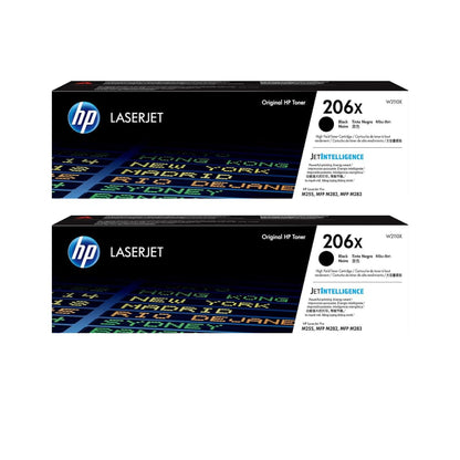 HP 206X High-Yield Toner Cartridge 4-Pack (Black, Cyan, Magenta, Yellow) | Compatible Color LaserJet Pro M255 & MFP M282/M283 Series Printers | W2110XQ1 Combo Pack