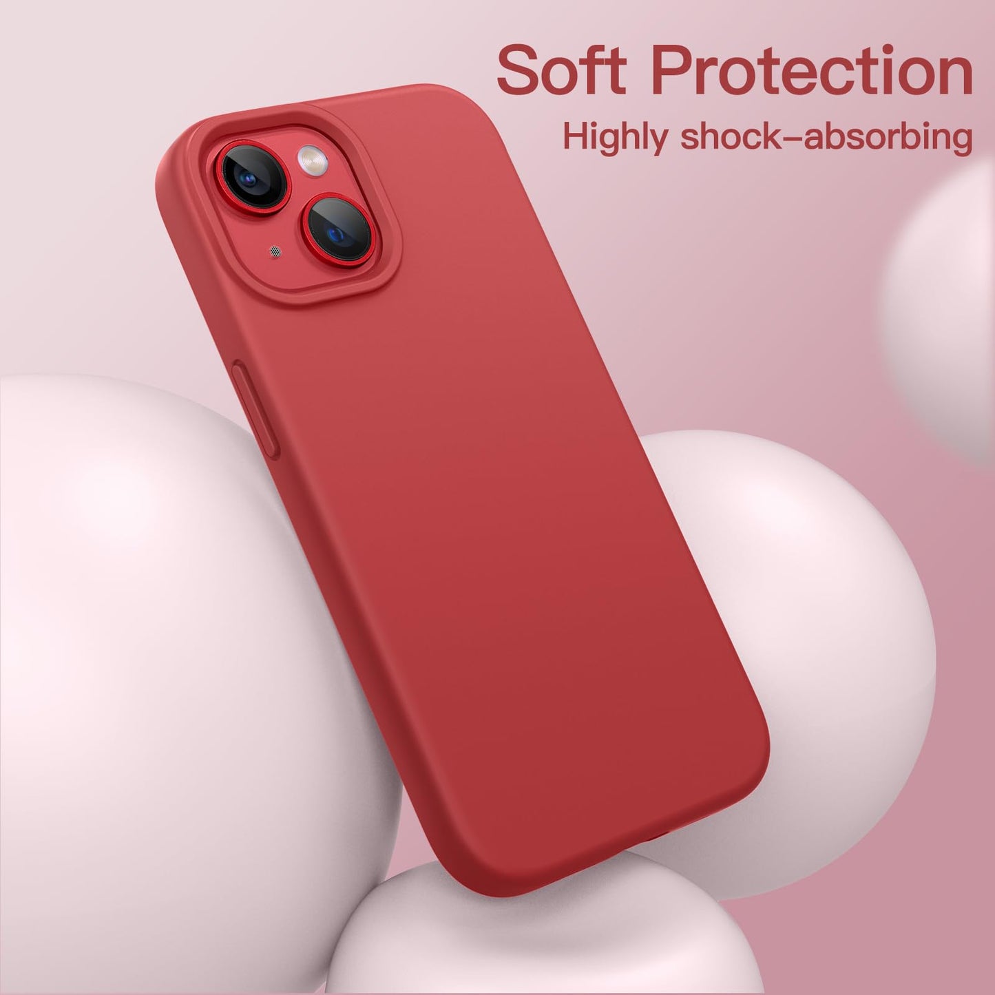 JETech Silicone Case for iPhone 13 6.1-Inch, Silky-Soft Touch Full-Body Protective Phone Case, Shockproof Cover with Microfiber Lining (Black)