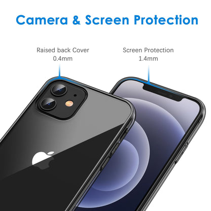 JETech Case for iPhone 12/12 Pro 6.1-Inch, Non-Yellowing Shockproof Phone Bumper Cover, Anti-Scratch Clear Back (HD Clear)