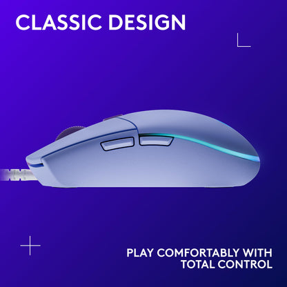 Logitech G203 Wired Gaming Mouse, 8,000 DPI, Rainbow Optical Effect LIGHTSYNC RGB, 6 Programmable Buttons, On-Board Memory, Screen Mapping, PC/Mac Computer and Laptop Compatible - Black
