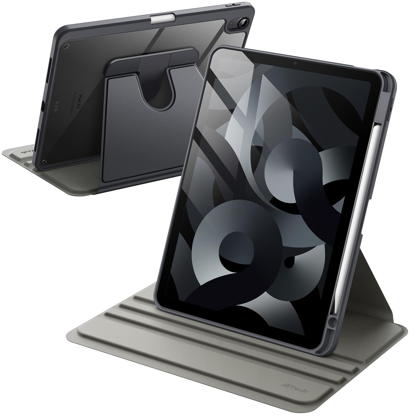 JETech Rotating Case ONLY for iPad Air 11-Inch M4/M3/M2 (2026/2025/2024), iPad Air 5/4 (2022/2020 5th/4th Generation 10.9-Inch), 360 Degree Rotation Protective Stand Cover Clear Back (Purple)