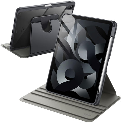 JETech Rotating Case ONLY for iPad Air 11-Inch M4/M3/M2 (2026/2025/2024), iPad Air 5/4 (2022/2020 5th/4th Generation 10.9-Inch), 360 Degree Rotation Protective Stand Cover Clear Back (Purple)