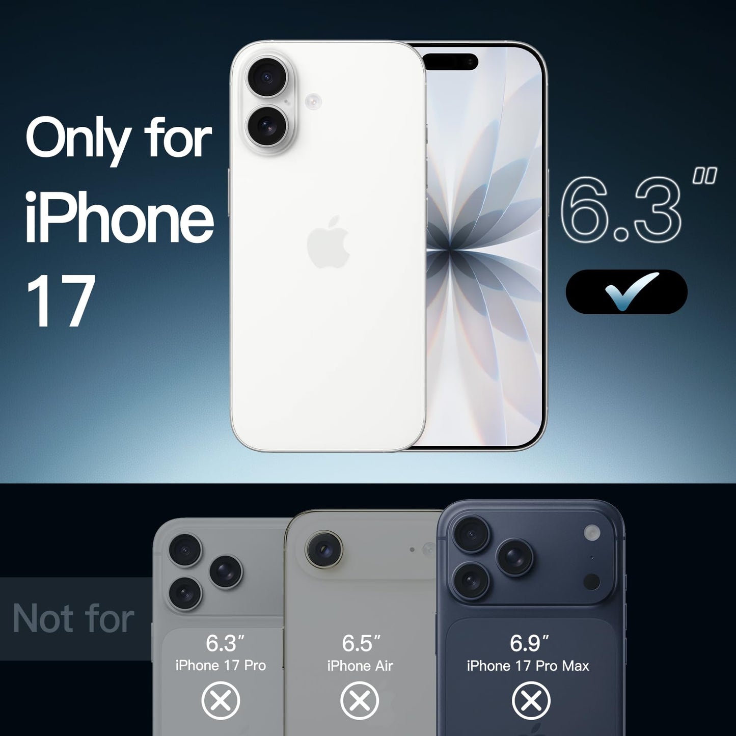 JETech Case for iPhone 17 Pro Max 6.9-Inch, Non-Yellowing Shockproof Phone Bumper Cover, Anti-Scratch Clear Back (Clear)