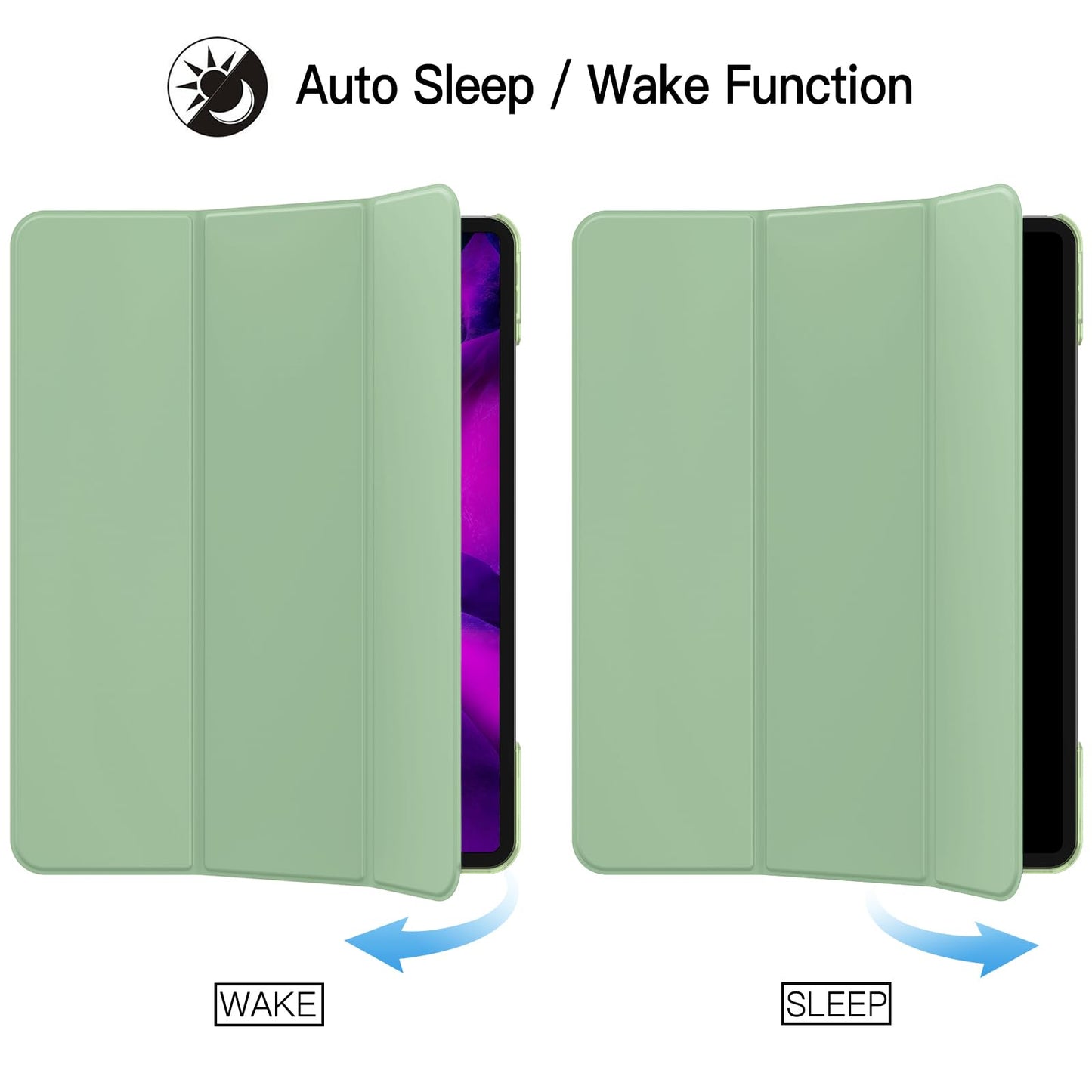 JETech Case for iPad Pro 12.9-Inch (2020/2018 Model, 4th/3rd Generation), Compatible with Pencil, Cover Auto Wake/Sleep (Black)