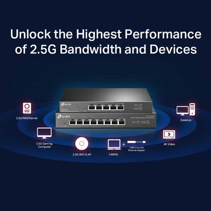 TP-Link TL-SG105-M2 - 5 Port Multi-Gigabit Unmanaged Network Switch, Ethernet Splitter, 2.5G Bandwidth, Plug & Play, Desktop/Wall-Mount, Fanless Metal Design, Free Expert Help